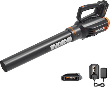 WORX Cordless Leaf Blower 20V WORXAIR Turbine Blower WG547.2 for Lawn Care Yard Work, 2 Variable Speed Control, 1 * 4.0 Ah Battery & Charger Included