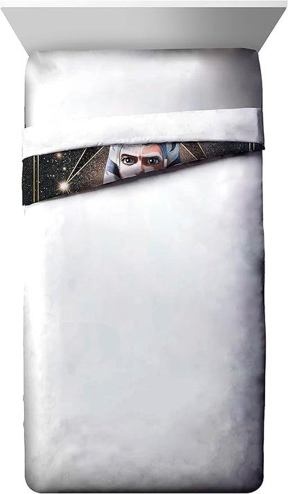 Jay Franco Star Wars The Clone Wars Ahsoka Force Full Comforter & Sham Set - Kids Super Soft Bedding - Fade Resistant Microfiber (Official Star Wars Product)