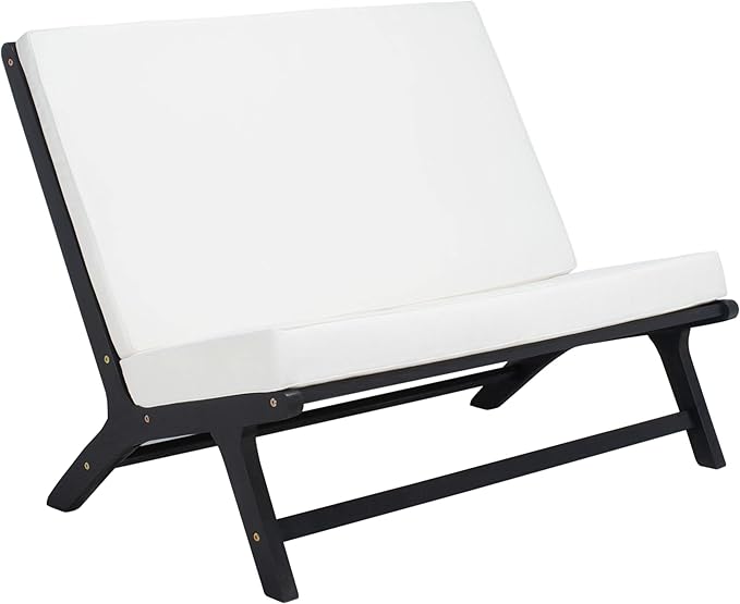 SAFAVIEH Outdoor Collection PAT7044 Conversation Set, Black/Beige