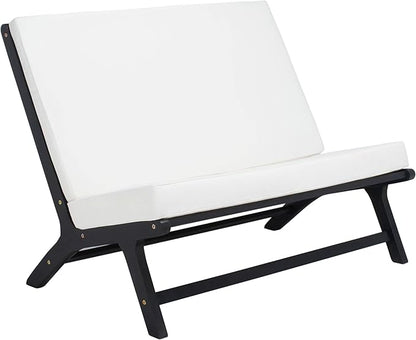 SAFAVIEH Outdoor Collection PAT7044 Conversation Set, Black/Beige
