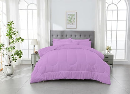 3 Piece Solid Color All Season Bedding Comforter Set Microfiber Soft Lightweight Bedding Set for Kids Teens Adults Room Decor with 1 Comforter and 2 Pillowcases King
