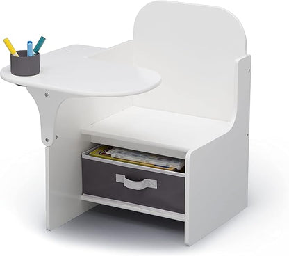 Delta Children MySize Chair Desk With Storage Bin, Bianca White