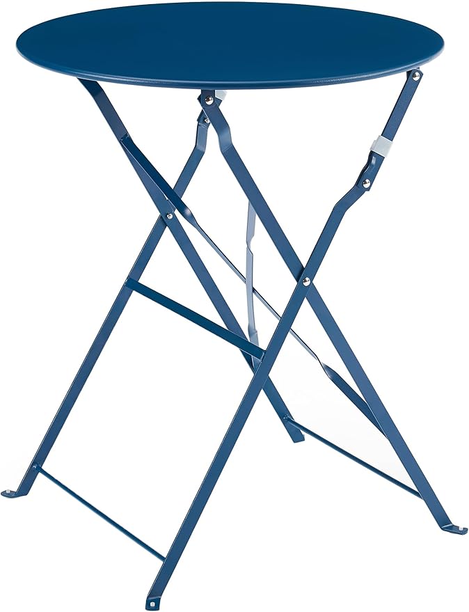 Crosley Furniture CF7390-NV Karlee Retro Metal Indoor/Outdoor 3-Piece Bistro Set with Table and 2 Chairs, Navy