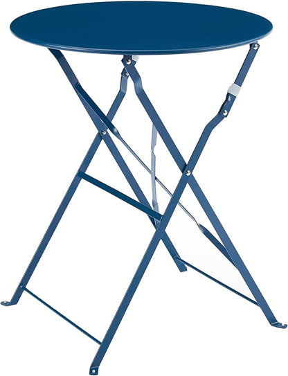 Crosley Furniture CF7390-NV Karlee Retro Metal Indoor/Outdoor 3-Piece Bistro Set with Table and 2 Chairs, Navy