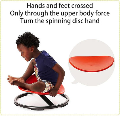Autism Kids Swivel Chair,Spin Sensory Chair,Kids Spinning Chair,Sit Spin Training Body Coordination,Metal Base Non-Slip Small Desk Chair (Red) …