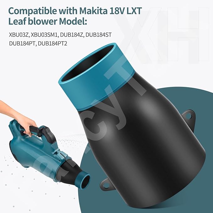 Car Drying Nozzle for Makita 18V LXT Leaf Blower - Fits Model: XBU03Z, XBU03SM1, DUB184Z, DUB184ST, DUB184PT, DUB184PT2 - with Protective Silicone Sleeve