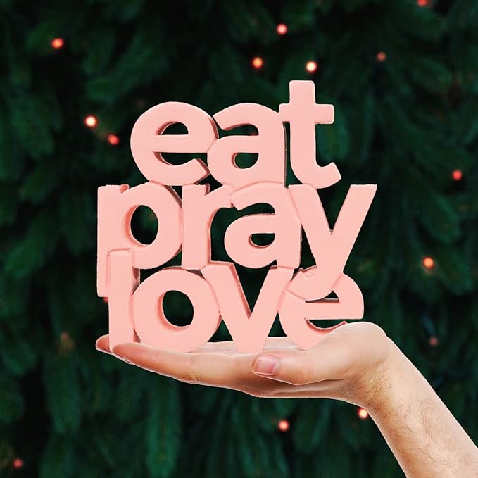 NUKKAD TALES Eat Pray Love Peach Aesthetic Table Decor – Perfect for Home or Office Desk, Shelf, Birthdays, Corporate Gifts, and Inspirational Wall Decor