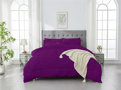 3 Piece Solid Color All Season Bedding Comforter Set Microfiber Soft Lightweight Bedding Set for Kids Teens Adults Room Decor with 1 Comforter and 2 Pillowcases King