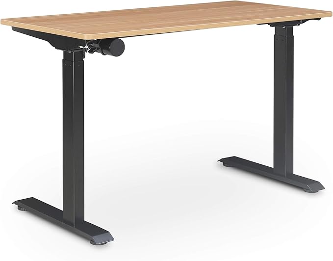 Serta Creativity Electric Height Adjustable Desk, 47" Inch Wood Desktop Sit Stand Table for Office, Work from Home Furniture, Easy to Assemble, Light Brown
