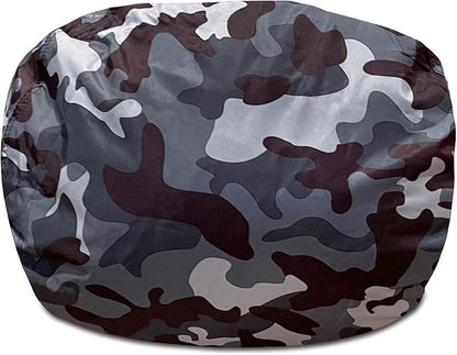 Posh Creations Structured Comfy Bean Bag Chair for Gaming, Reading and Watching TV, 100in Round Classic Chair, Nylon - Camo Dark and Black Gray