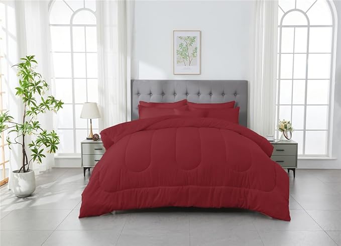 3 Piece Solid Color All Season Bedding Comforter Set Microfiber Soft Lightweight Bedding Set for Kids Teens Adults Room Decor with 1 Comforter and 2 Pillowcases King