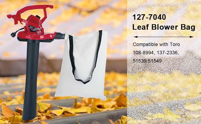 Mowerhub 2 Pack 127-7040 Blower Vacuum Bottom Bag/Leaf Blower Bag Compatible with Toro 108-8994, 137-2336, 127-7040, 51553, 51573, 51587, 51619 Bottom Zip Replacement Bag
