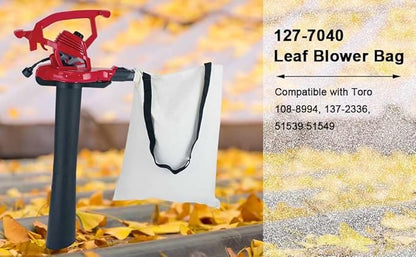 Mowerhub 2 Pack 127-7040 Blower Vacuum Bottom Bag/Leaf Blower Bag Compatible with Toro 108-8994, 137-2336, 127-7040, 51553, 51573, 51587, 51619 Bottom Zip Replacement Bag