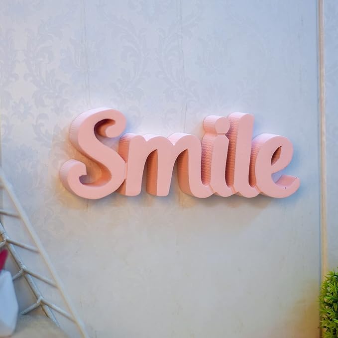 Smile – Peach, Aesthetic table decor for home or office, desk or Shelf. Quirky room decoration showpiece, ideal for birthday gift, corporate gift, and inspiring wall decor