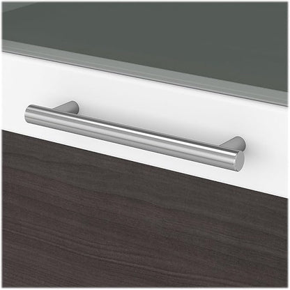 Bush Furniture Somerset 72W Desk Hutch in White and Storm Gray