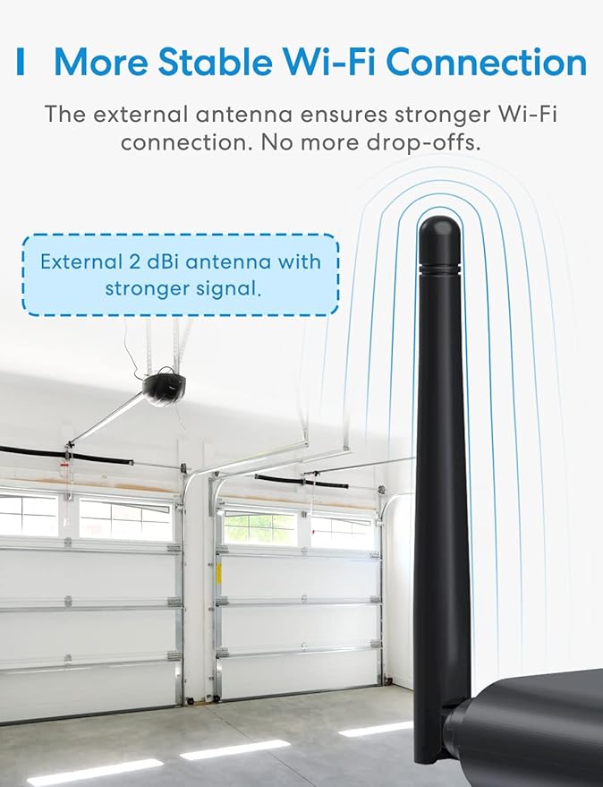 Smart Garage Door Opener Remote with External Antenna, Up to 3 Single Doors, Compatible with Apple HomeKit, Amazon Alexa,SmartThings, Google Assistant