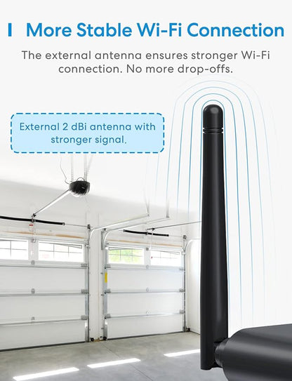 Smart Garage Door Opener Remote with External Antenna, Up to 3 Single Doors, Compatible with Apple HomeKit, Amazon Alexa,SmartThings, Google Assistant