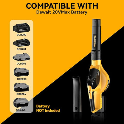 Cordless Leaf Blower for Dewalt 20V Max Battery,Handheld Electric Jobsite Air Blower,5 Variable Speed Up to 150MPH,100 CFM Powerful for Lawn Care,Snow Blow,Yard Clean(Battery Not Included)