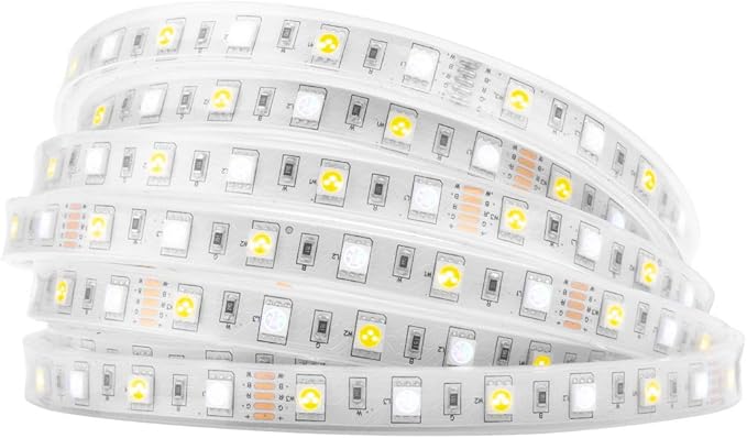 BTF-LIGHTING 5050 RGBW RGB+Warm White(2700K-3000K) 150RGB+150White LED Tape Light 5m 16.4ft 60LED/m Multi-Colored IP67 12mm Width FPCB DC12V for Bedroom Home Decoration(No Adapter or Controller)