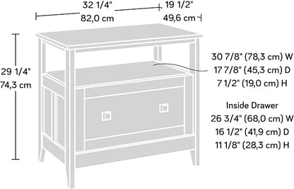 Sauder August Hill Lateral File, L: 19.53" x W: 32.28" x H: 29.25", Soft White Finish