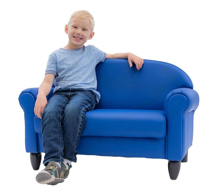Children's Factory As We Grow Toddler Sofa, Blue, CF805-197, Flexible Seating for Daycare or Preschool, Kids Reading Couch, Playroom Furniture