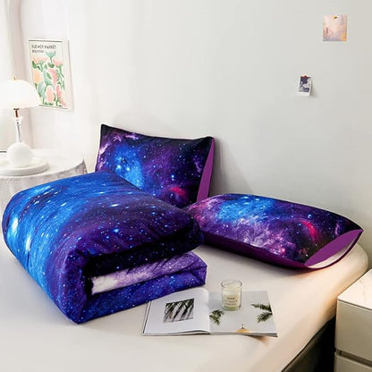 Purple Comforter Set for Girls,Galaxy Comforter Set for Boys Kids,Space Bedding King,Kids Comforter Set for Girls,Galaxy Bedding Set King with Pillowcases