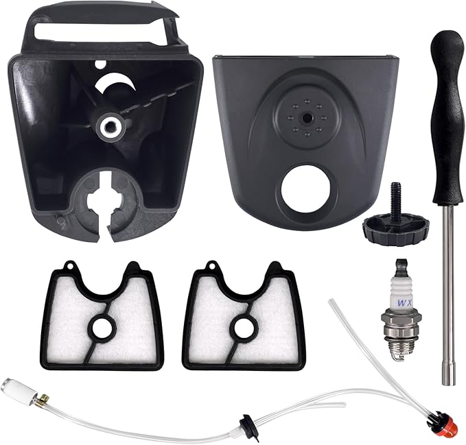 Airbox Cover Assembly Fits for Husqvarna 125B 125BX 125BVX Leaf Jonsered B2126 BV2126 Craftsman 358794810 358794811 RED MAX HB280 HB281 Blower Replaces 545112101 597797901 545109601 545109802