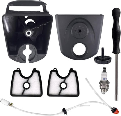 Airbox Cover Assembly Fits for Husqvarna 125B 125BX 125BVX Leaf Jonsered B2126 BV2126 Craftsman 358794810 358794811 RED MAX HB280 HB281 Blower Replaces 545112101 597797901 545109601 545109802