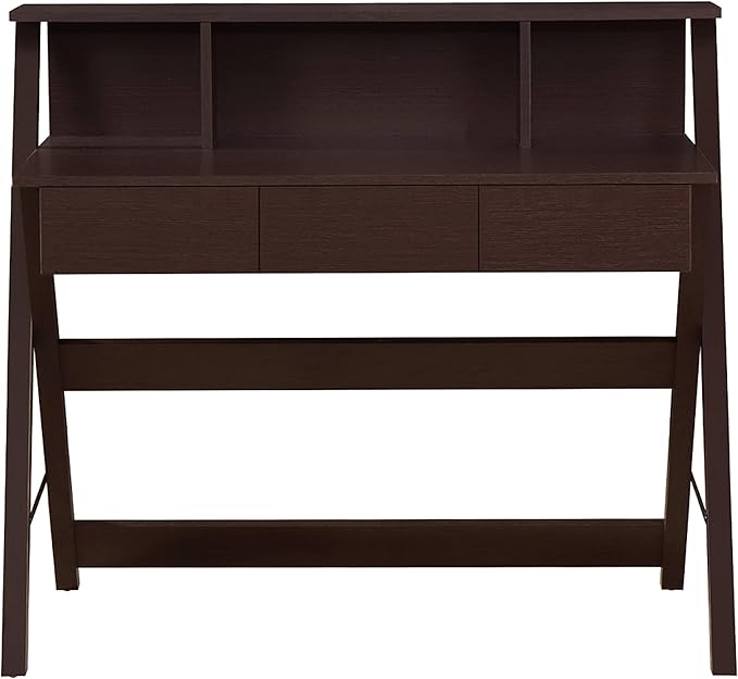 NicBex Laik-DW-00040-DX Desks, 43.25" W x 21.75" D x 38" H, Brown