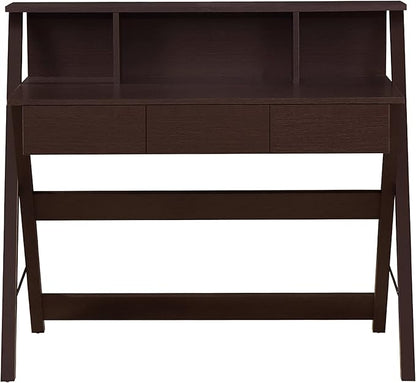 NicBex Laik-DW-00040-DX Desks, 43.25" W x 21.75" D x 38" H, Brown