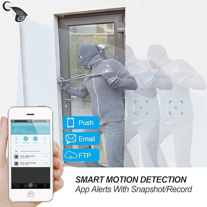 SV3C WiFi Camera Outdoor, 1080P ONVIF Conformance Two-Way Audio Security Camera, Motion Detection IP Cameras, Night Vision Surveillance Alarm Cam for Indoor Outdoor, Support Max 128GB SD Card Record