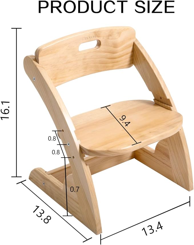HOUCHCIS Toddler Chair, Wooden Toddler Chair for Kids, Adjustable Kids Chairs for Toddlers, Toddler Chairs and Small Chair, Kids Chair (Wooden)