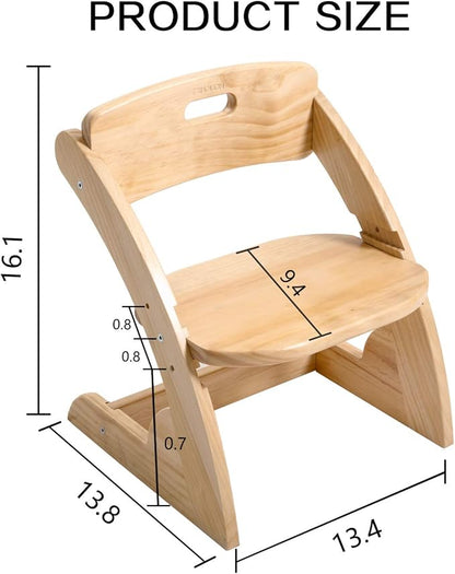 HOUCHCIS Toddler Chair, Wooden Toddler Chair for Kids, Adjustable Kids Chairs for Toddlers, Toddler Chairs and Small Chair, Kids Chair (Wooden)