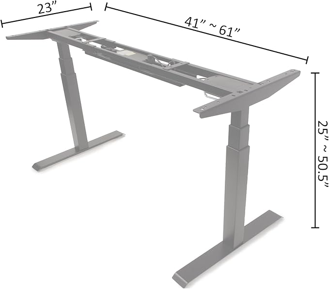 ApexDesk K Series Dual Motor Electric Adjustable Standing Computer Desk for Home and Office Width and Height Adjustable (Black Frame only)