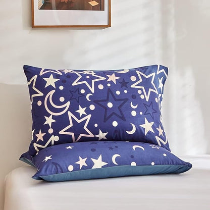 Feelyou Galaxy Glow in The Dark Comforter Set for Girls Kids Queen Purple Universe Starry Night Bedding Set Super Soft Outer Space Stars Moon Comforter Girl Bedroom Glow Decor Bedding Quilted Duvet