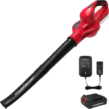 PowerSmart Cordless Leaf Blower with Battery and Charger, 2 Speed Mode, 20V Electric Lightweight Small Battery Powered Leaf Blower for Lawn Care, Patio, Jobsite
