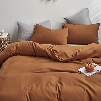 Comforter Set, Pumpkin Color, Bedding Set for Women Girls, Full 3 PCS, Breathable Soft Bedroom Collection