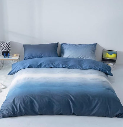 Blue Gradient Comforter Set Full Gradient Blue Queen Bedding Comforter Set Multicolor Light Blue Bedding Set Blanket Quilts Blue Color Comforter Set for Full Bed