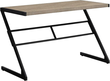 Monarch Specialties Simple Modern Study Laptop Table for Home & Office Computer Desk-Z-Shaped Metal Leg, 48" L, Dark Taupe