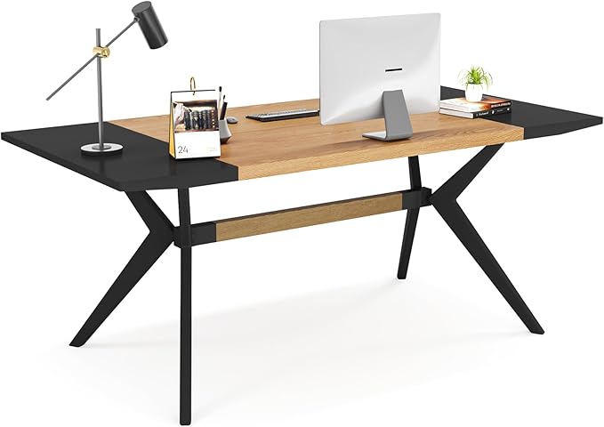 63" W Executive Desk, Extra Sturdy Thickened Wooden Workstation Study Desk Computer Desk Large Home Office Writing Desk for Home Office