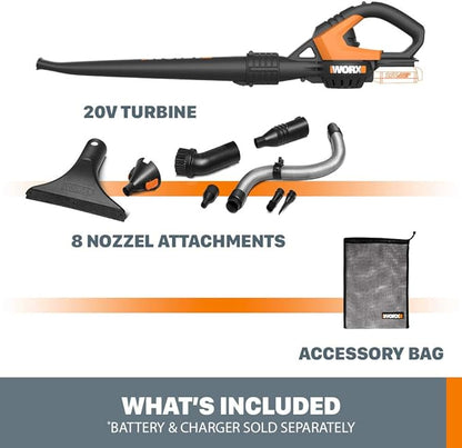 Worx WG545.9 20V Work Air Lithium Multi-Purpose Blower/Sweeper/Cleaner Tool ONLY