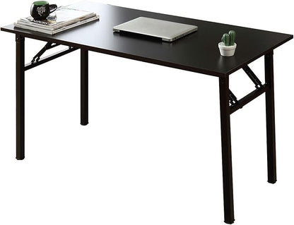 SDHYL 55in ches No Assembly Foldable Computer Desk for Home Office Workstation, Study and Writing, Black