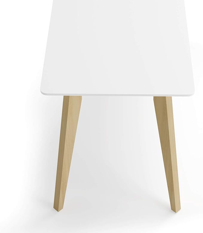HON Basyx BSX55WPLTWH Modern Home Office Wood Computer Desk, 55", White