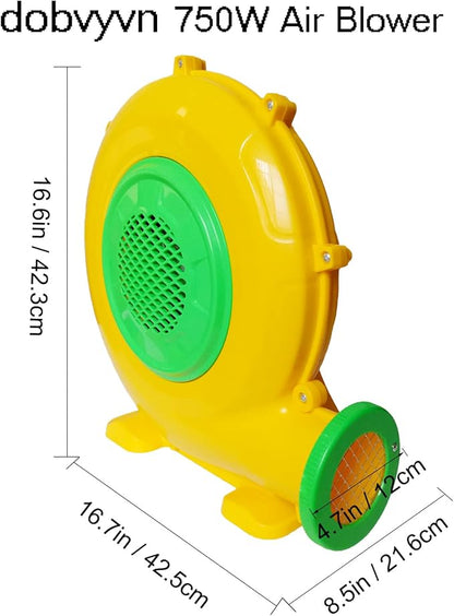 Air Blower 750 Watts, Bounce House Blower for inflatables Jump House, Inflatable Castle and Jump Slides, Efficient and Convenient Commercial Inflatable Blower for Bounce House (Style B-750W)