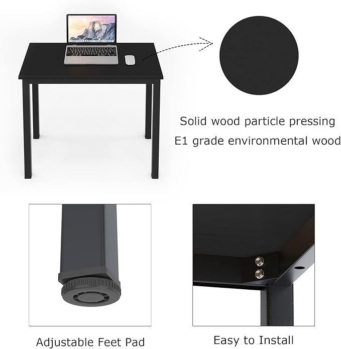 SDHYL 31.4 inch Study Computer Desk, Small Writing Desk, Modern Simple Style PC Table for Home Office, Black