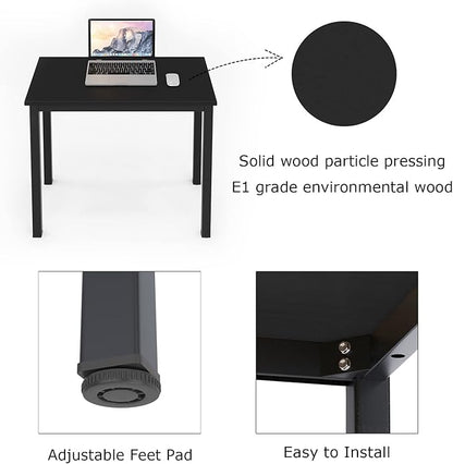 SDHYL 31.4 inch Study Computer Desk, Small Writing Desk, Modern Simple Style PC Table for Home Office, Black