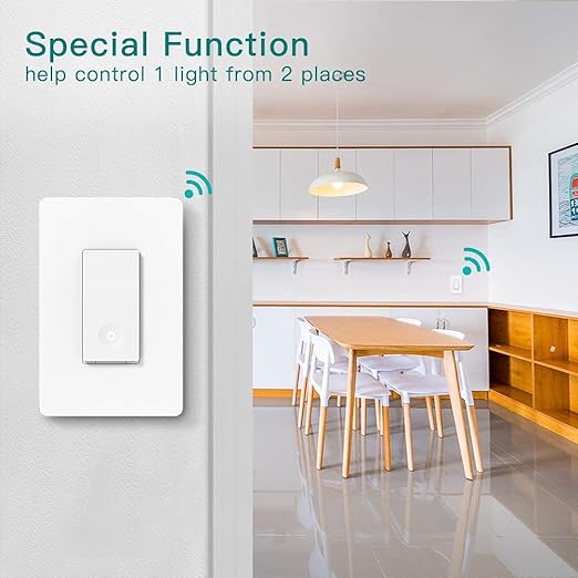TREATLIFE 3 Way Smart Light Switch 4 Pack, 2.4GHz Wi-Fi Smart Switch Works with Alexa and Google Home, Neutral Wire Required, Remote Control, FCC Certified, No Hub Required