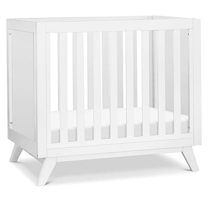 DaVinci Otto 3-in-1 Convertible Mini Crib with 4" Mattress in White, Greenguard Gold Certified