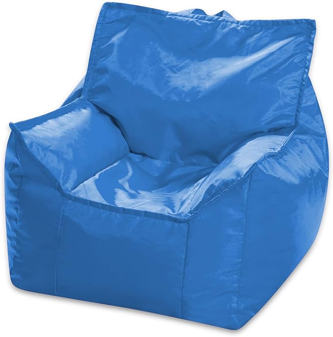 Posh Creations Bean Bag Chair Structured Comfy Seat Use for Gaming, Reading and Watching TV, Newport, Royal Blue
