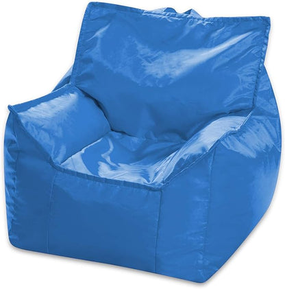 Posh Creations Bean Bag Chair Structured Comfy Seat Use for Gaming, Reading and Watching TV, Newport, Royal Blue